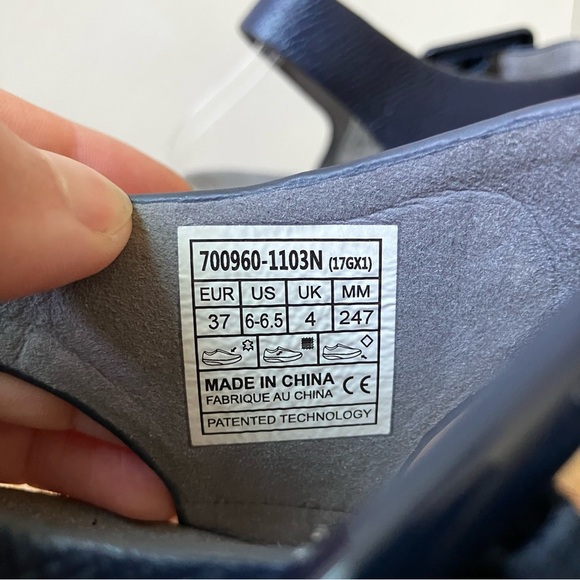 MBT | Manni 2 Navy Leather Ankle Strap Dress Orthotic Rocker Sole Sandals - Picture 7 of 8